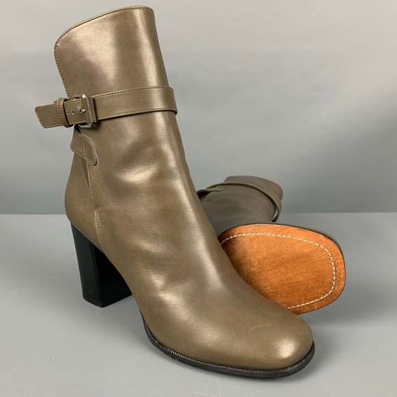 CELINE Grey Ankle Strap Boots - Picture 5 of 8